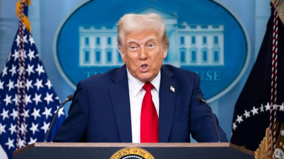 Trump houdt toespraak in witte huis