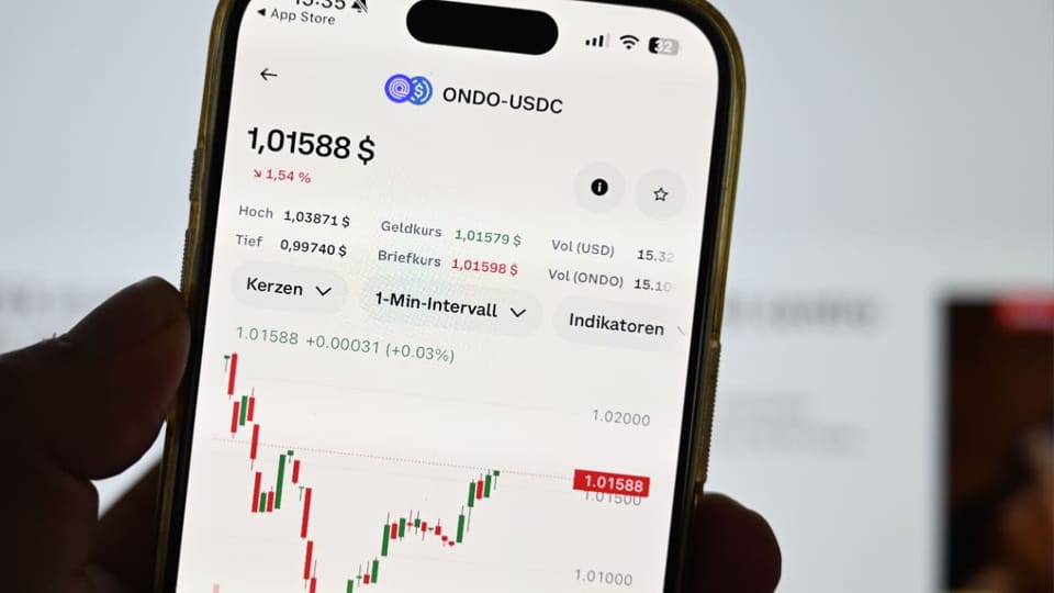Een afbeelding van Ondo, de cryptocurrency, die hard stijgt met een grafiek erbij