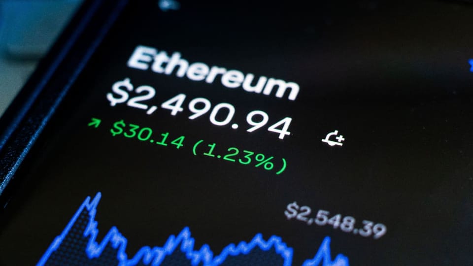 Een afbeelding van de ethereum koers met een stijgende grafiek