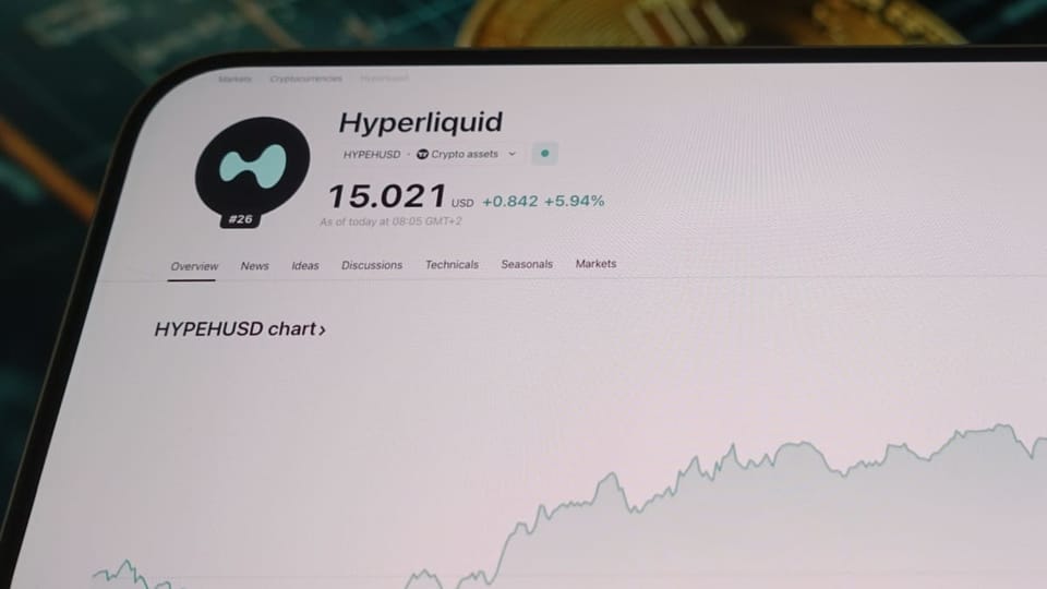 Een afbeelding van een scherm met een crypto pagina van hyperliquid