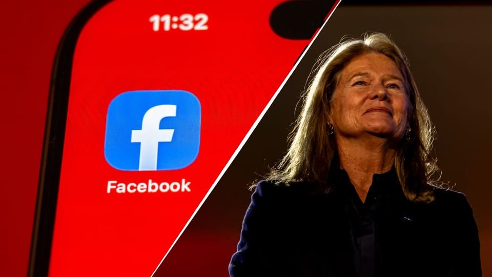 Links FaceBook app en rechts Charlene de Carvalho-Heineken