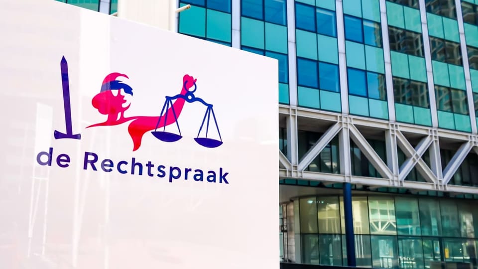 Een afbeelding van 'De Rechtspraak' in Den Haag