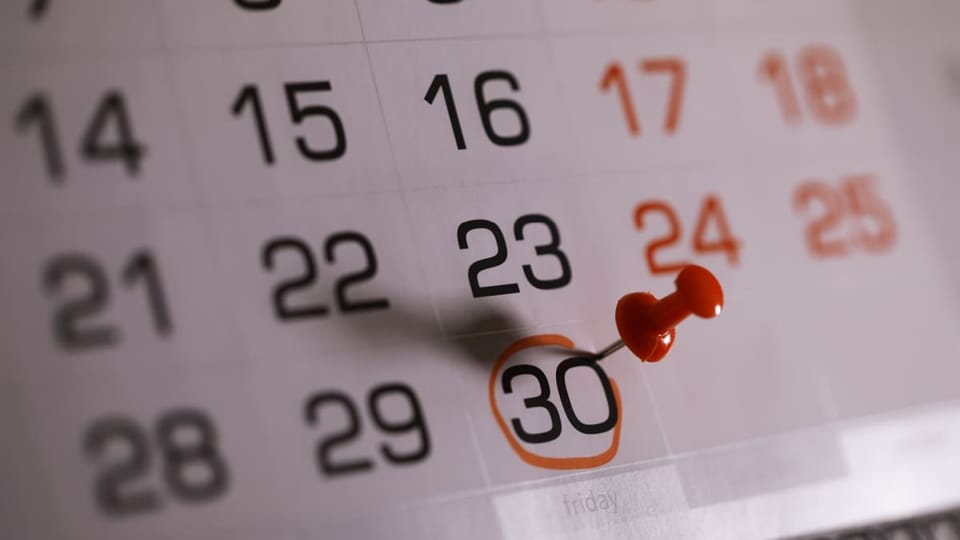 Een afbeelding van de laatste van de maand dat op een kalender omcirkelt is