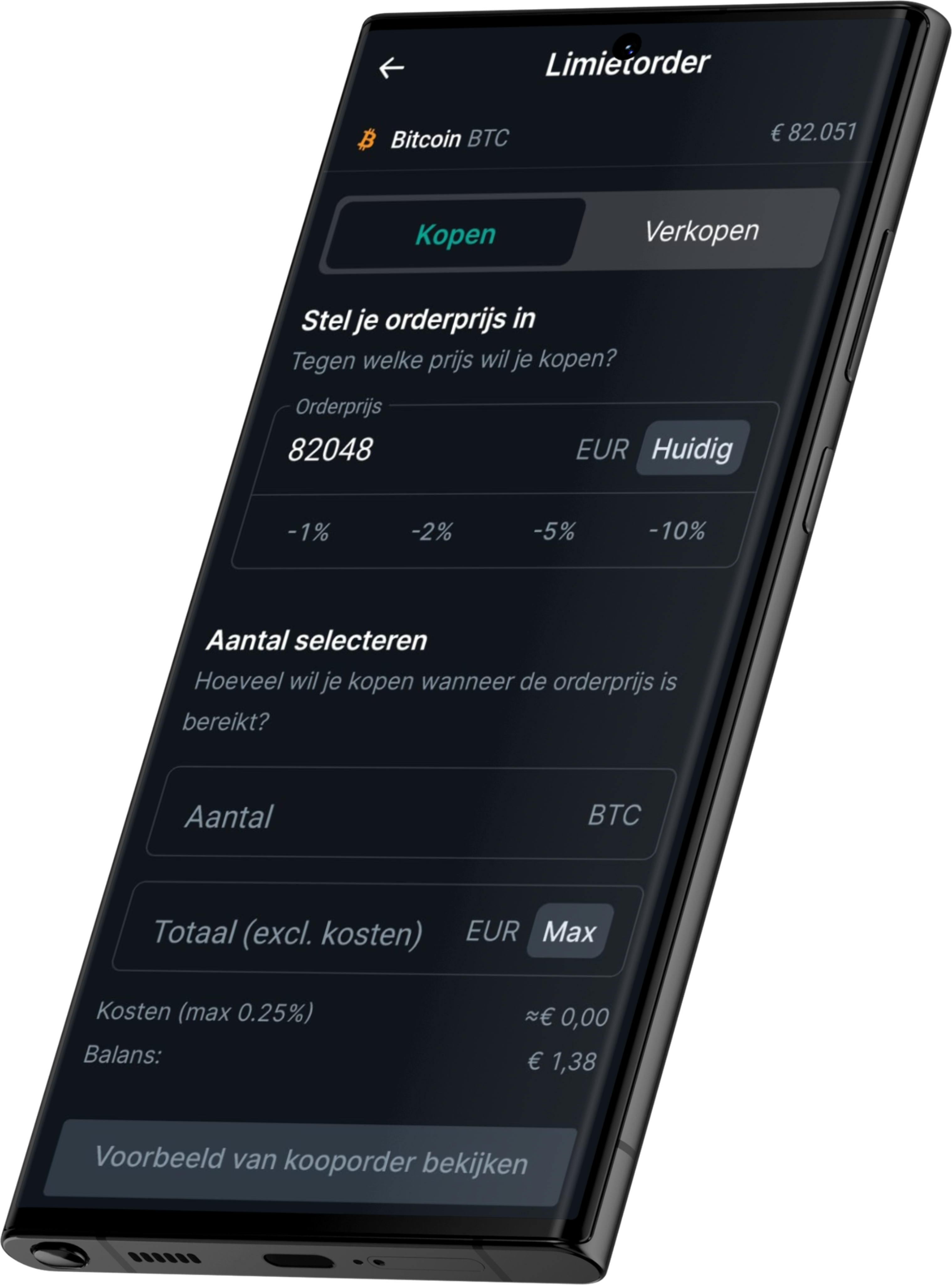 Bitcoin kopen bij Bitvavo