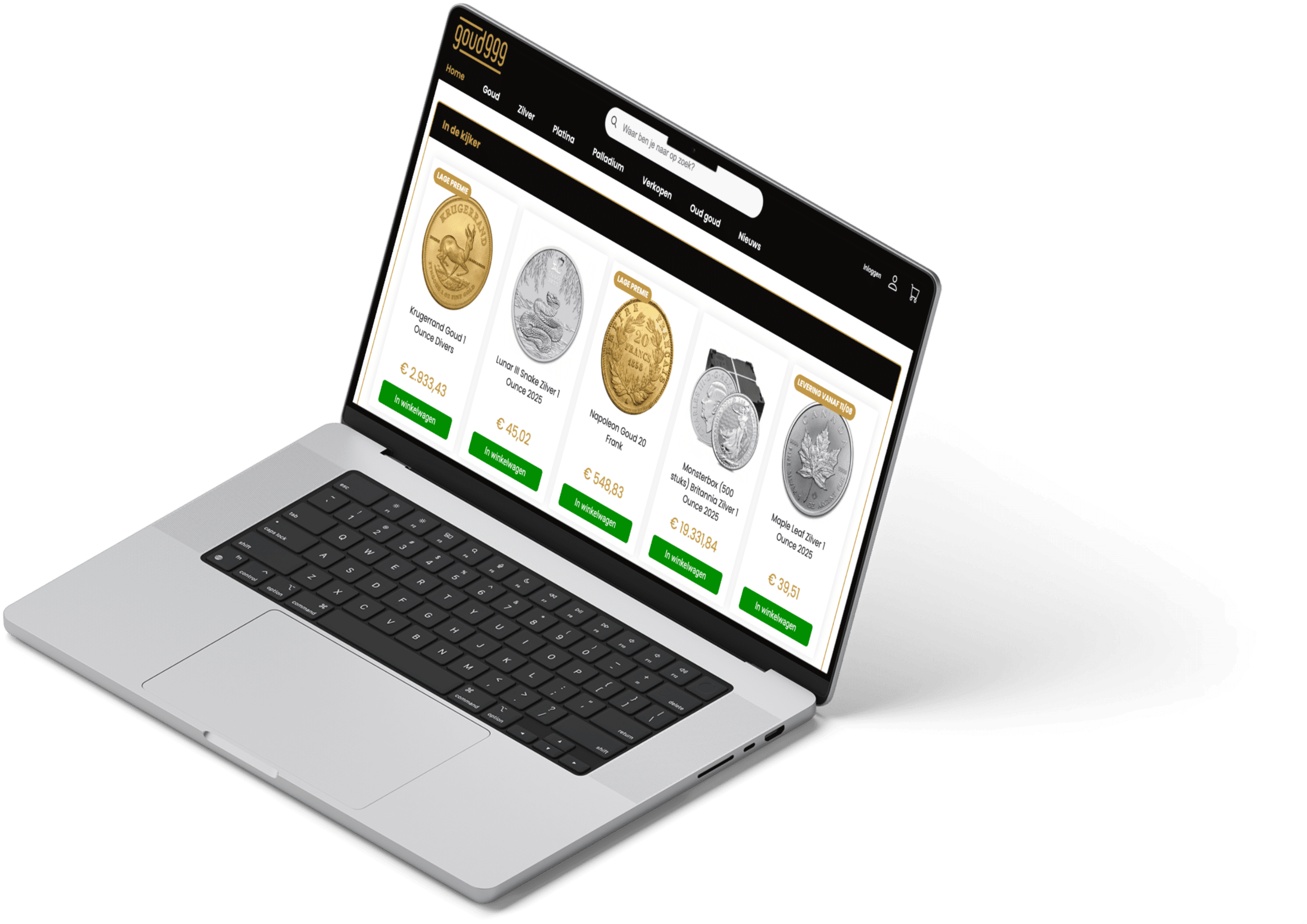 Kopen van edelmetaal bij Goud999