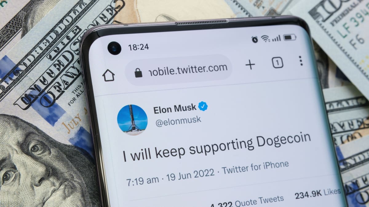 Een afbeelding van Elon Musk op Twitter die aangeeft dat hij dogecoin blijft steunen Een afbeelding van Elon Musk op Twitter die aangeeft dat hij dogecoin blijft steunen