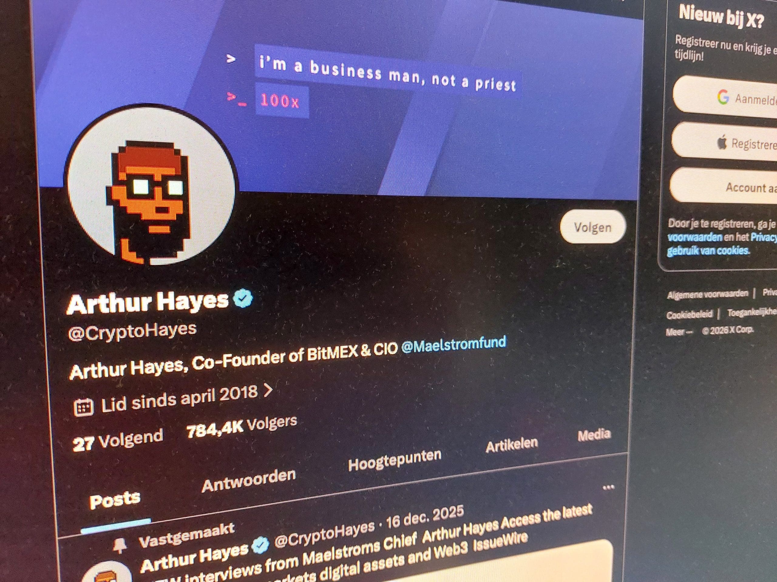Arthur Hayes : « Un fort rebond du bitcoin en 2026 grâce à la politique économique » Arthur Hayes : « Un fort rebond du bitcoin en 2026 grâce à la politique économique »