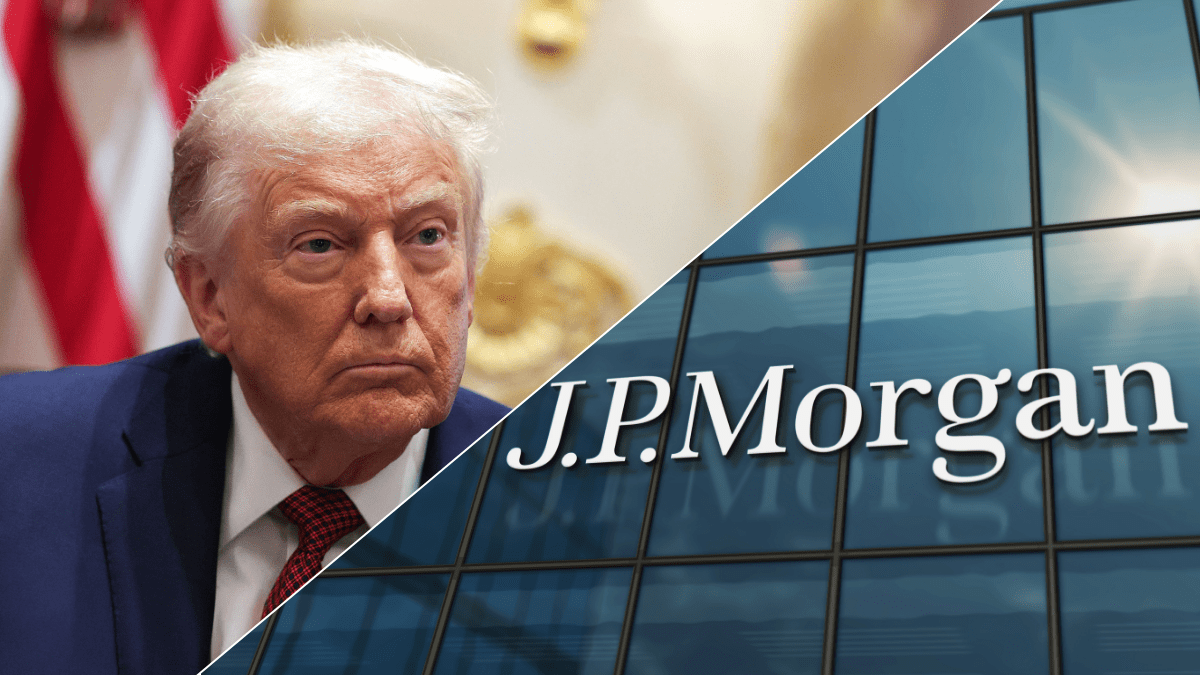 Foto van Trump en JPMorgan Foto van Trump en JPMorgan