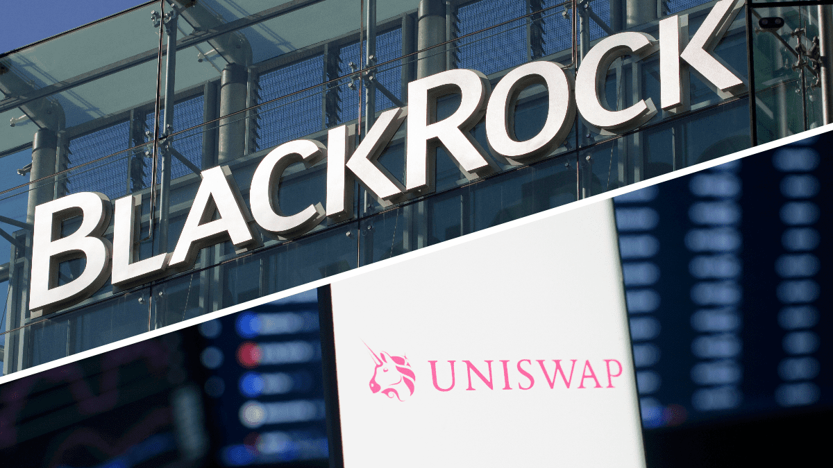 Een afbeelding van BlackRock en Uniswap Een afbeelding van BlackRock en Uniswap